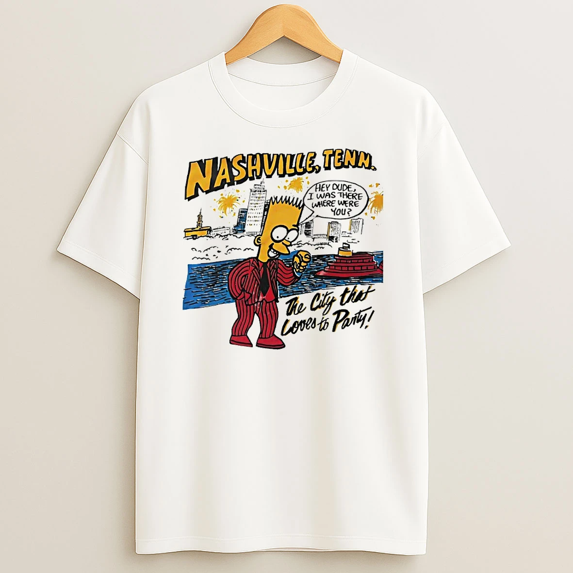 Bart Simpson Nashville Tenn The City That Loves To Party Circle Tshirt Hoodie