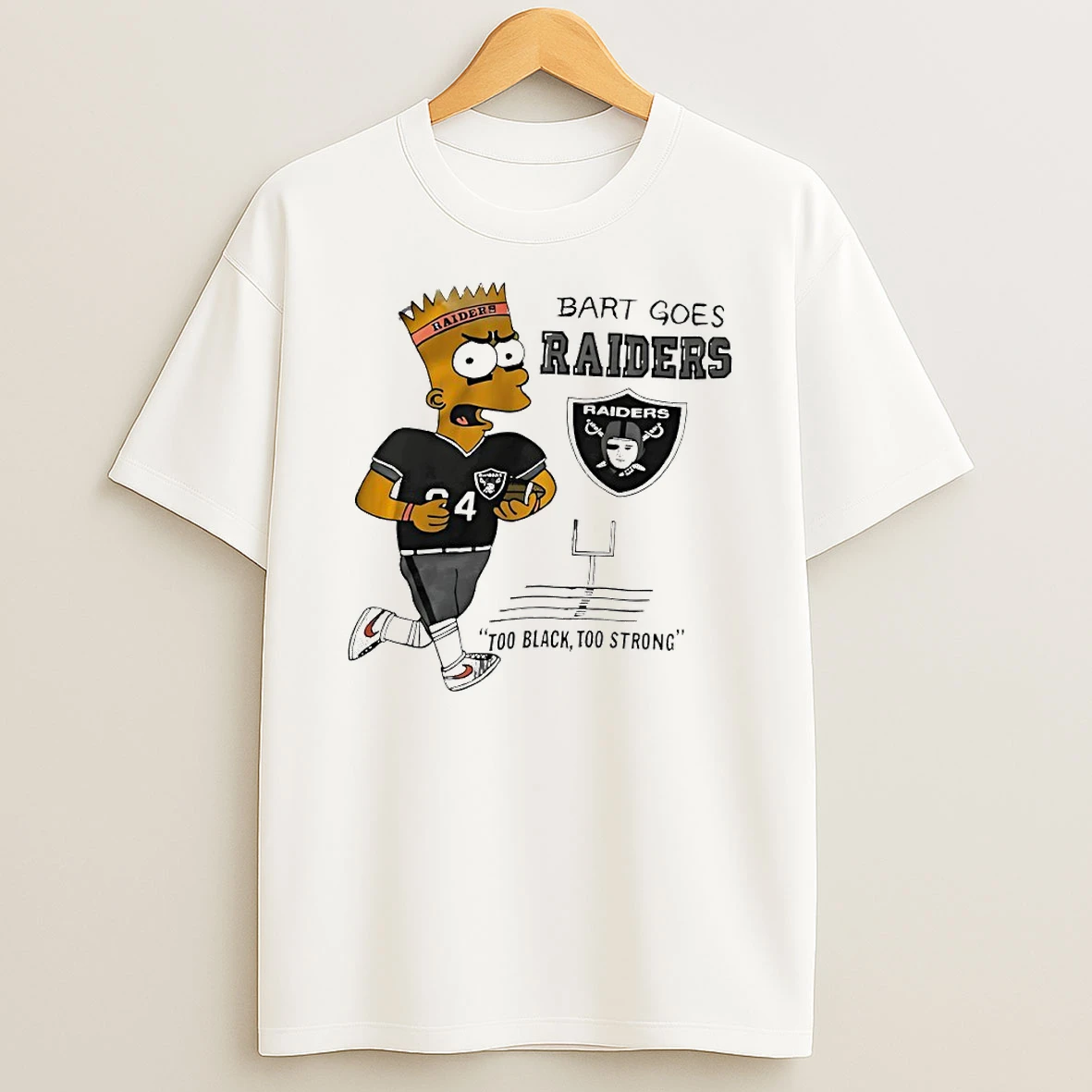 Bart Goes Raiders To Black Too Strong Circle Tshirt Hoodie