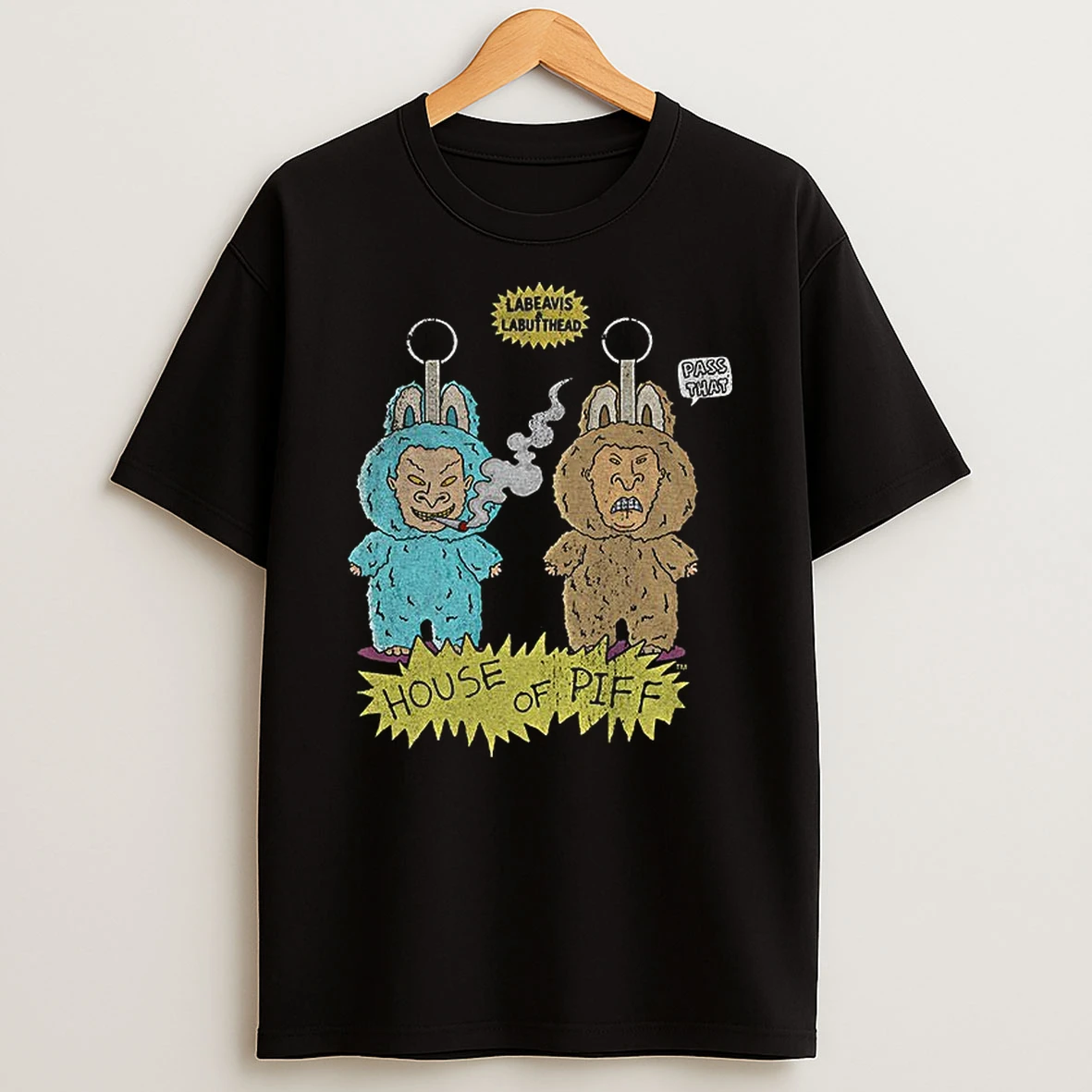 Beavis And Butt Head X Labubu Labeavis Labutthead House Of Piff Tshirt Hoodie