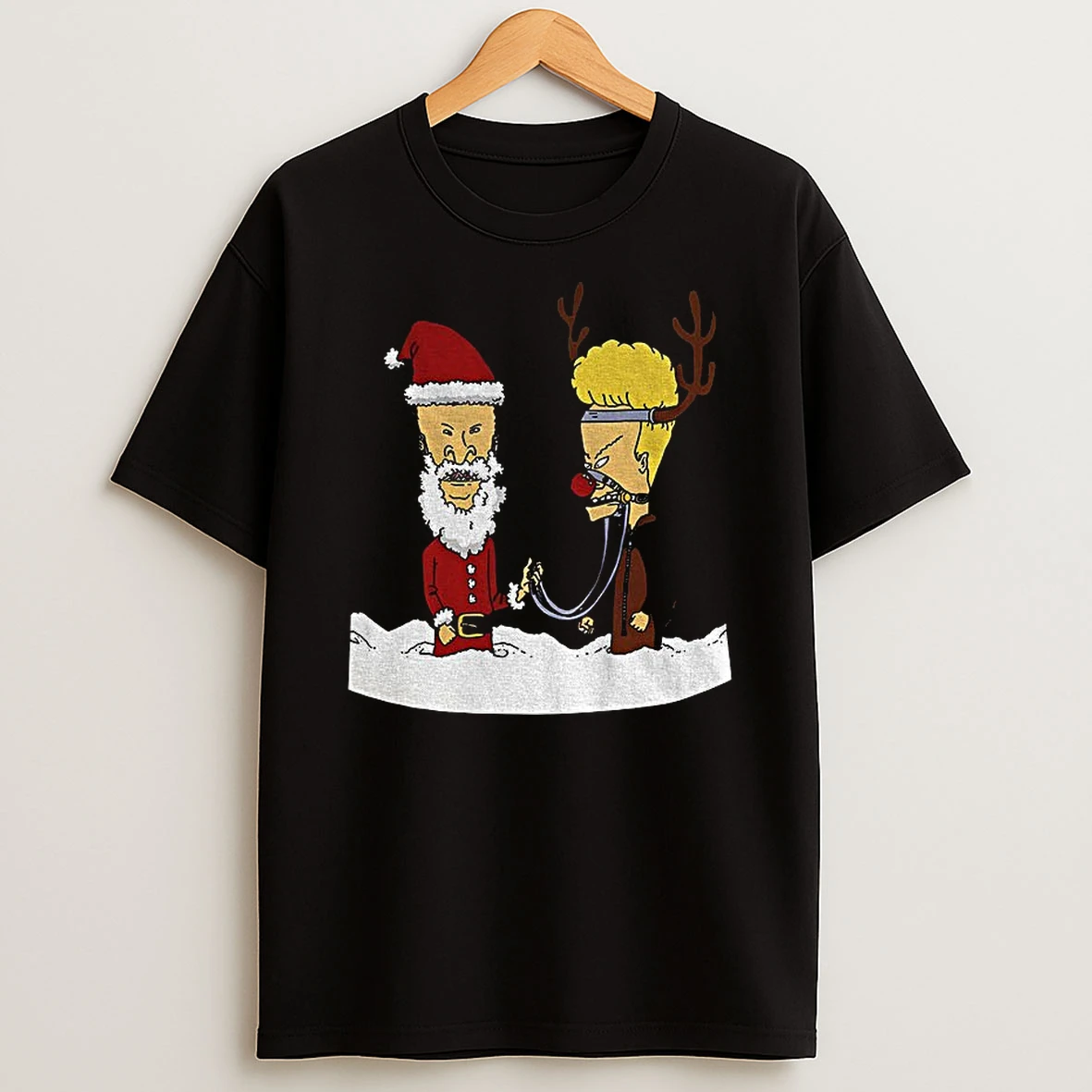 Beavis And Butthead Santa Reindeer Merry Christmas Tshirt Hoodie