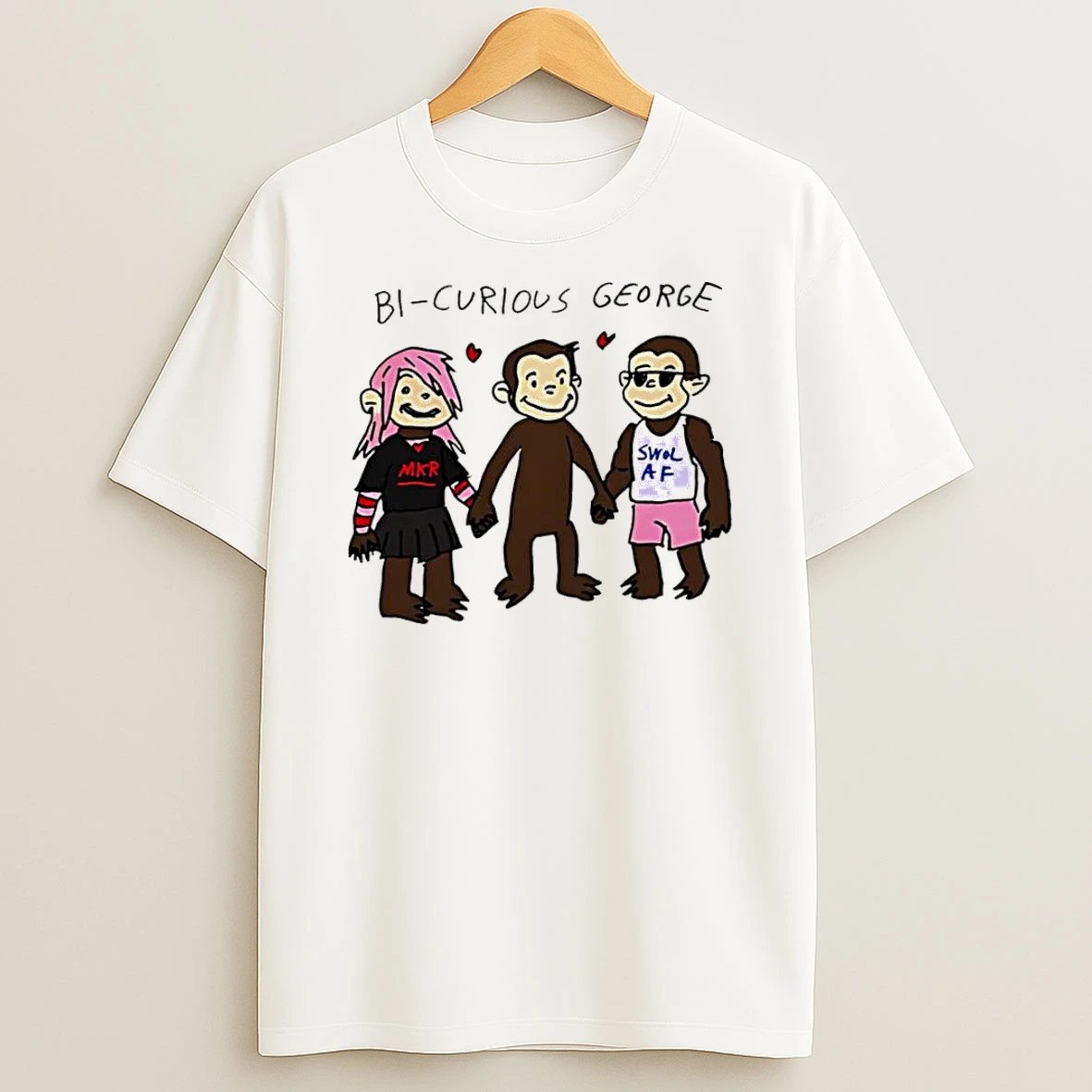 Bi Curious George Cartoon Tshirt Hoodie