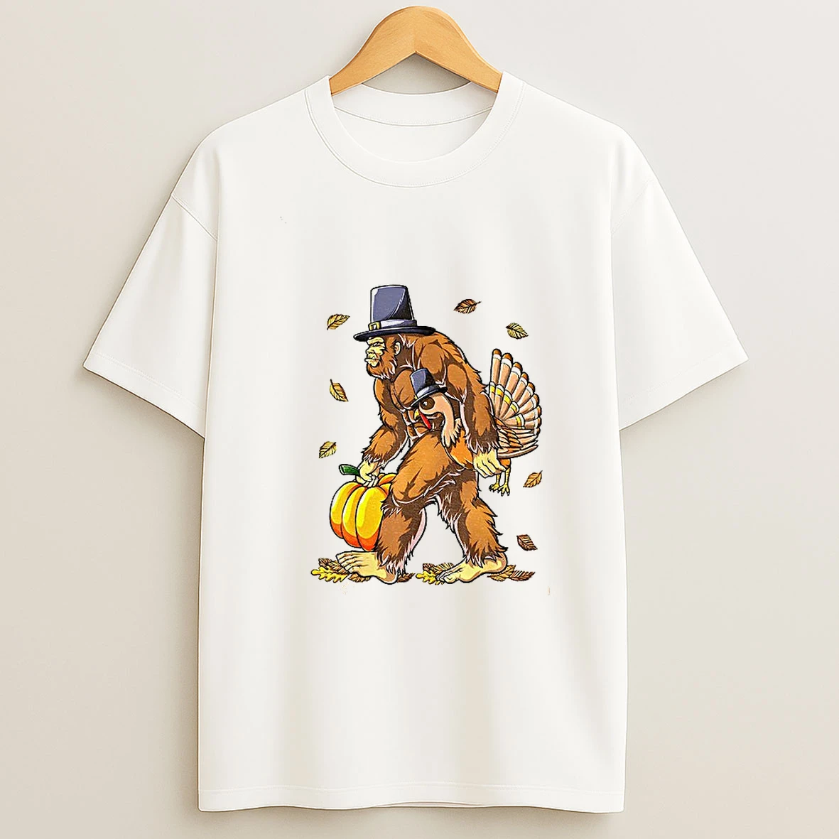 Bigfoot Turkey Pumpkin Thanksgiving Sasquatch Thanksgiving Day Tshirt Hoodie