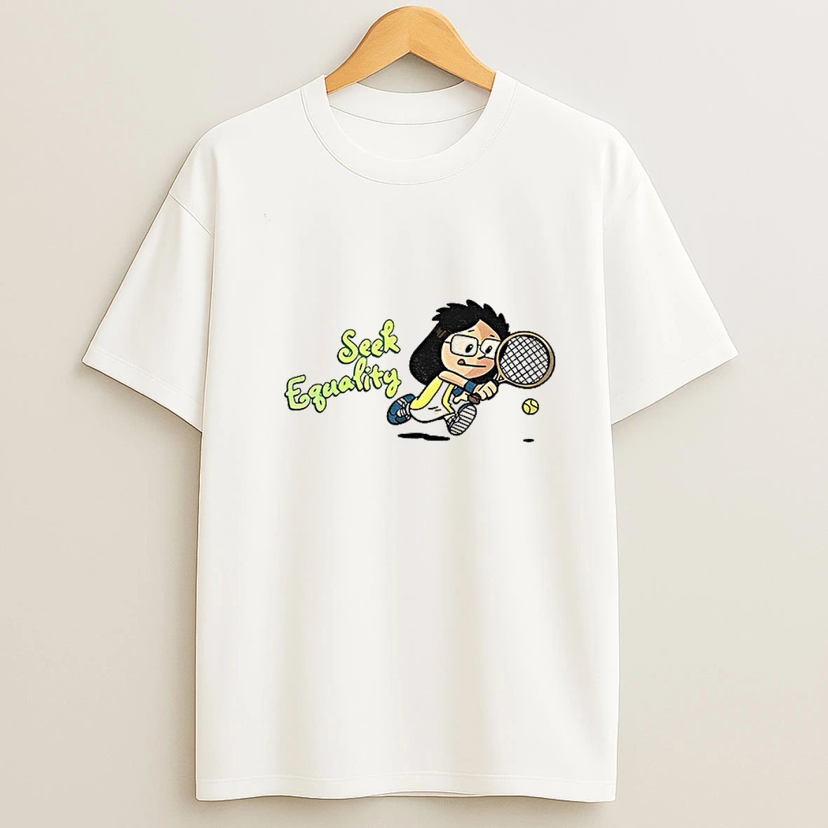 Billie Jean King Seek Equality Cartoon Tshirt Hoodie