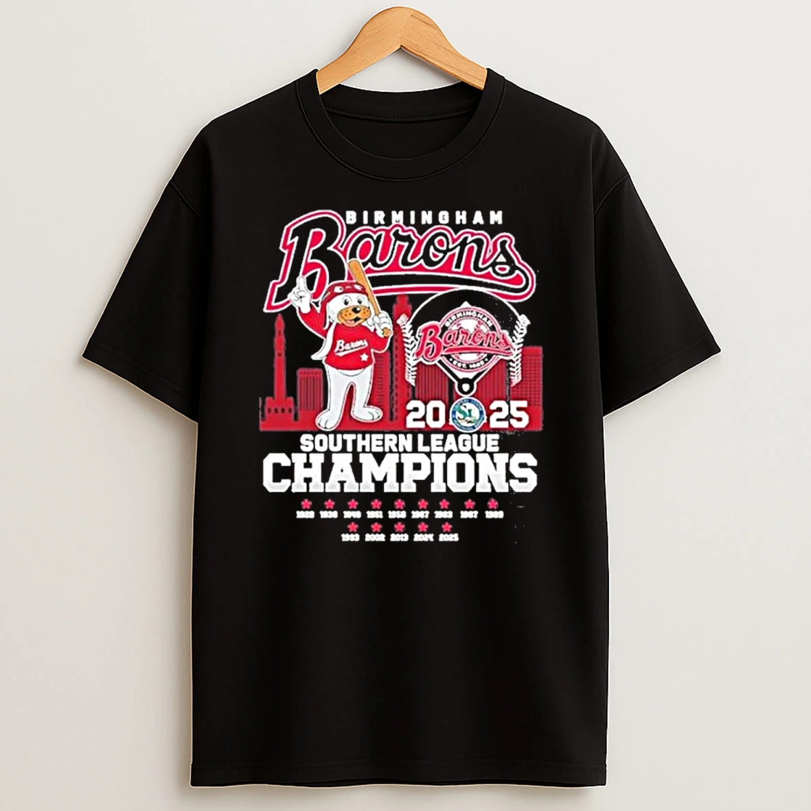 Birmingham Barons Mascot 2025 Southern League Champions Tshirt Hoodie