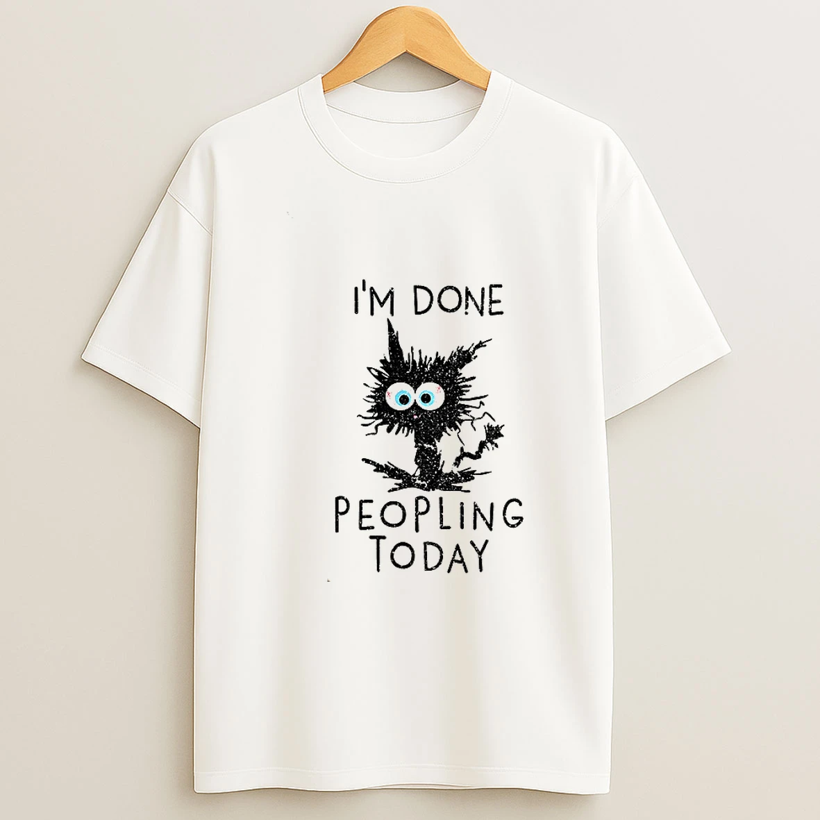 Black Cat Im Done Peopling Today Tshirt Hoodie