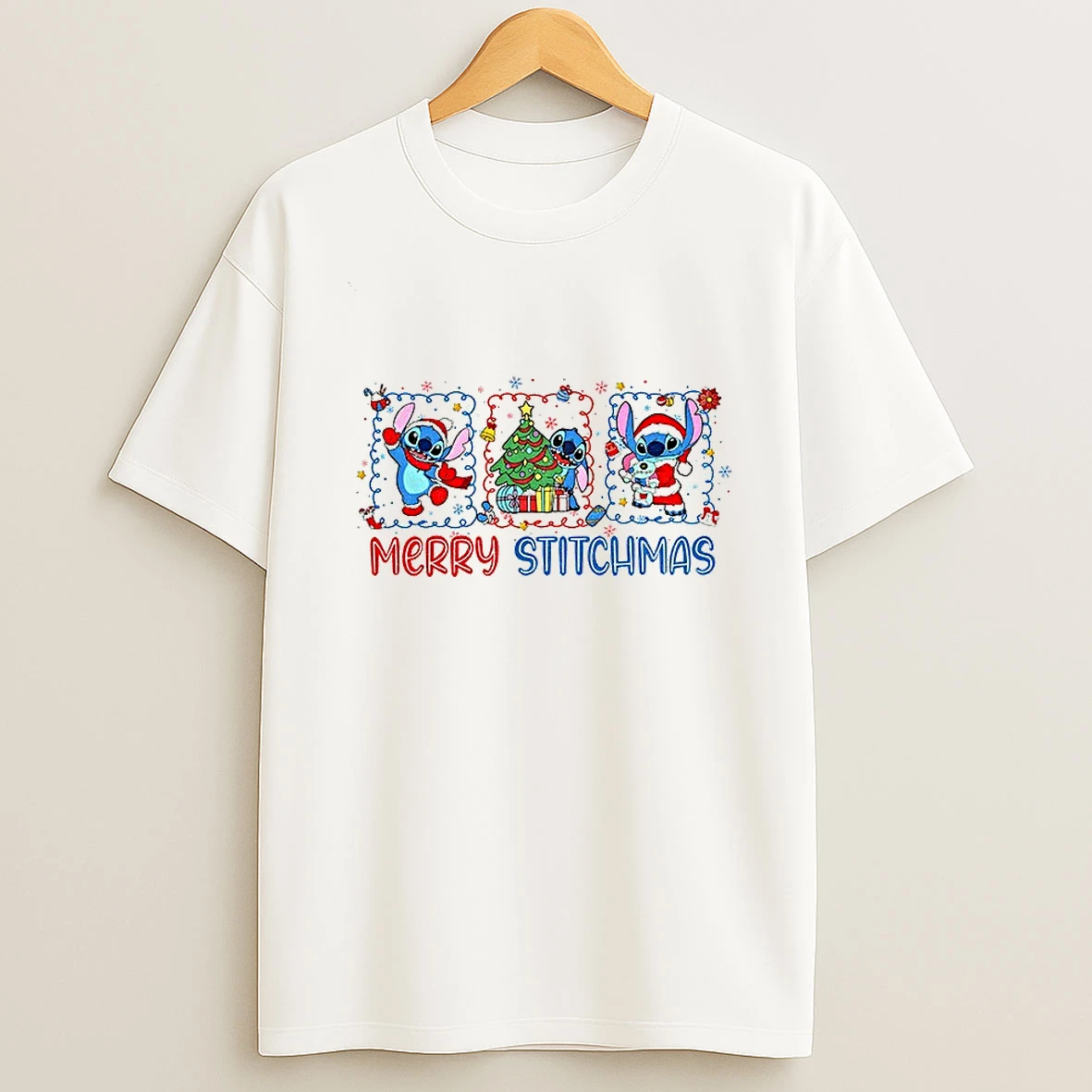 Blue Christmas Cartoon Movie Merry Stitchmas Tshirt Hoodie