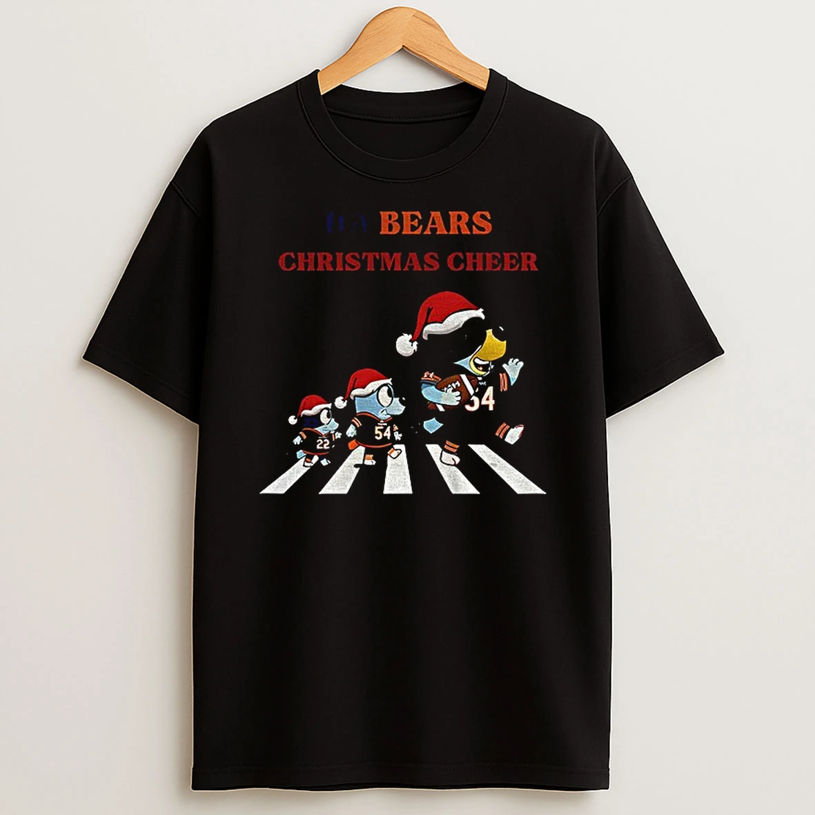 Bluey Chicago Bears Nfl Da Bears Abbey Road Fly Eagles Fly Christmas Cheer Tshirt Hoodie