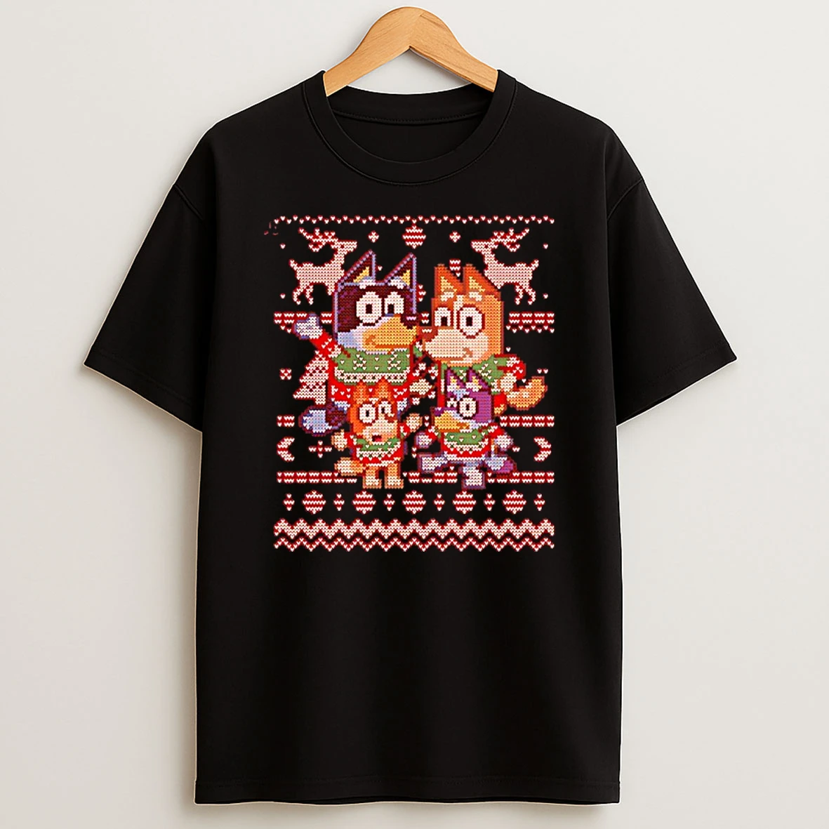 Bluey Heeler Family Ugly Christmas Tshirt Hoodie