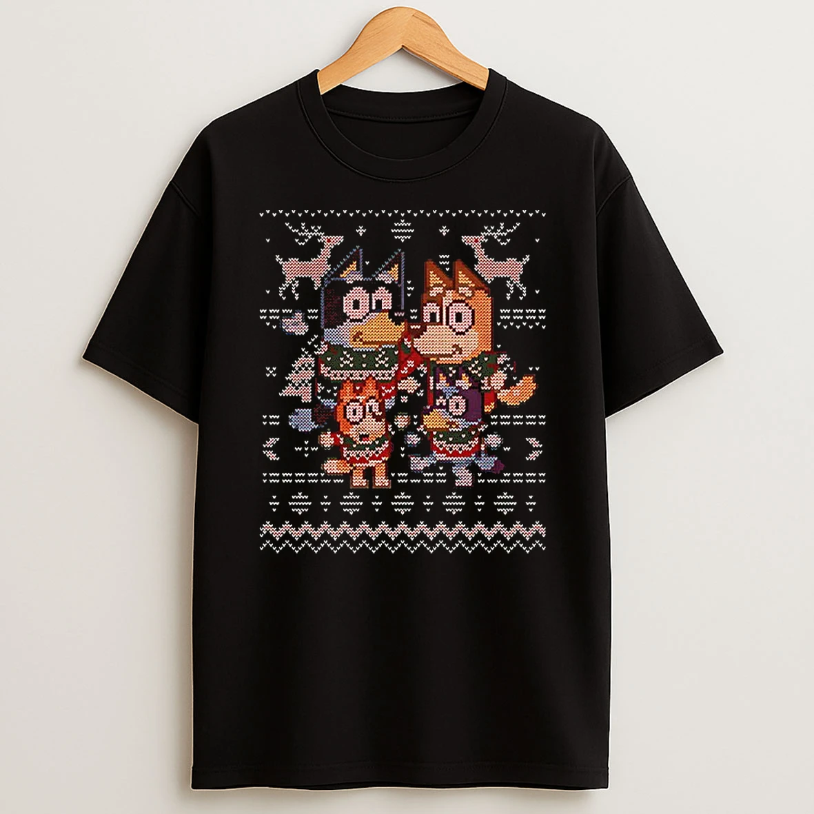 Bluey Heeler Family Merry Christmas Tshirt Hoodie