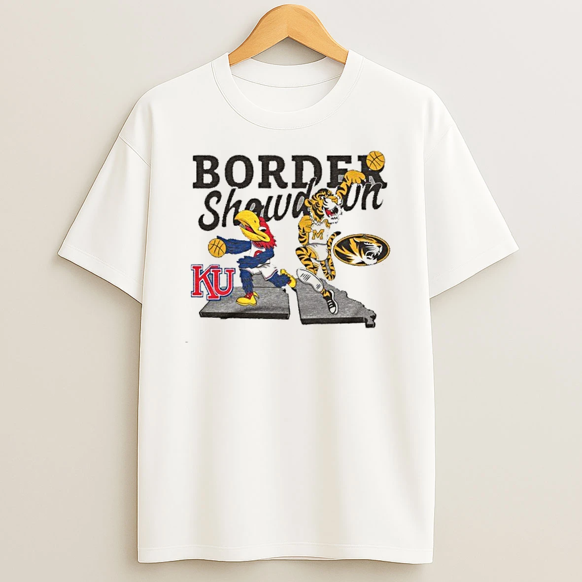 Border Showdown Basketball 2025 Ku Vs Mizzou Mascot Tshirt Hoodie
