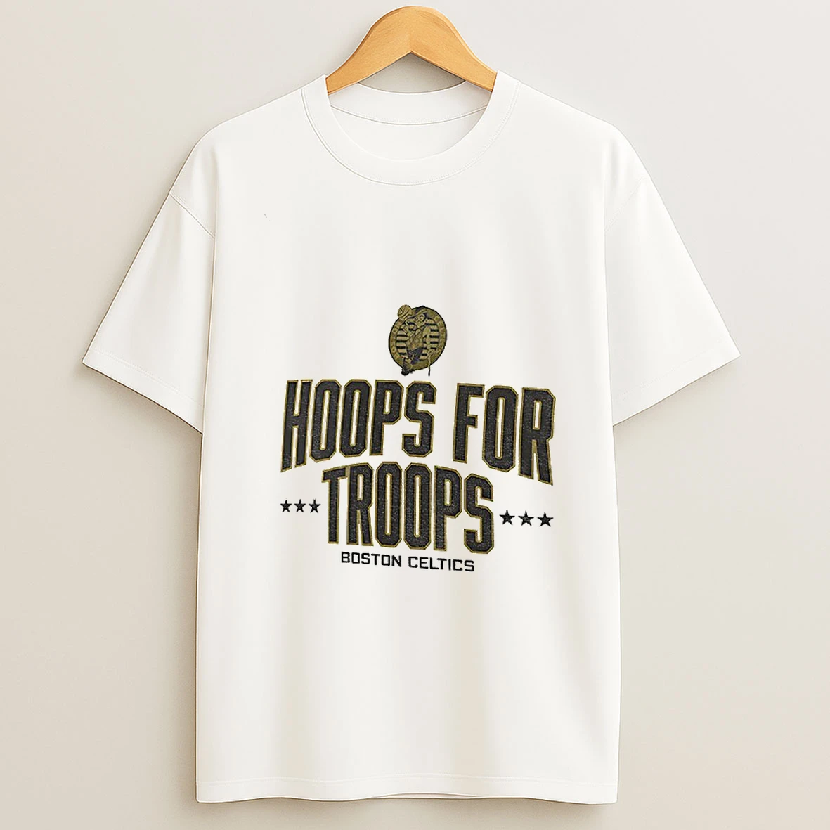 Boston Celtics Basketball Nba Hoops For Troops Logo Tshirt Hoodie