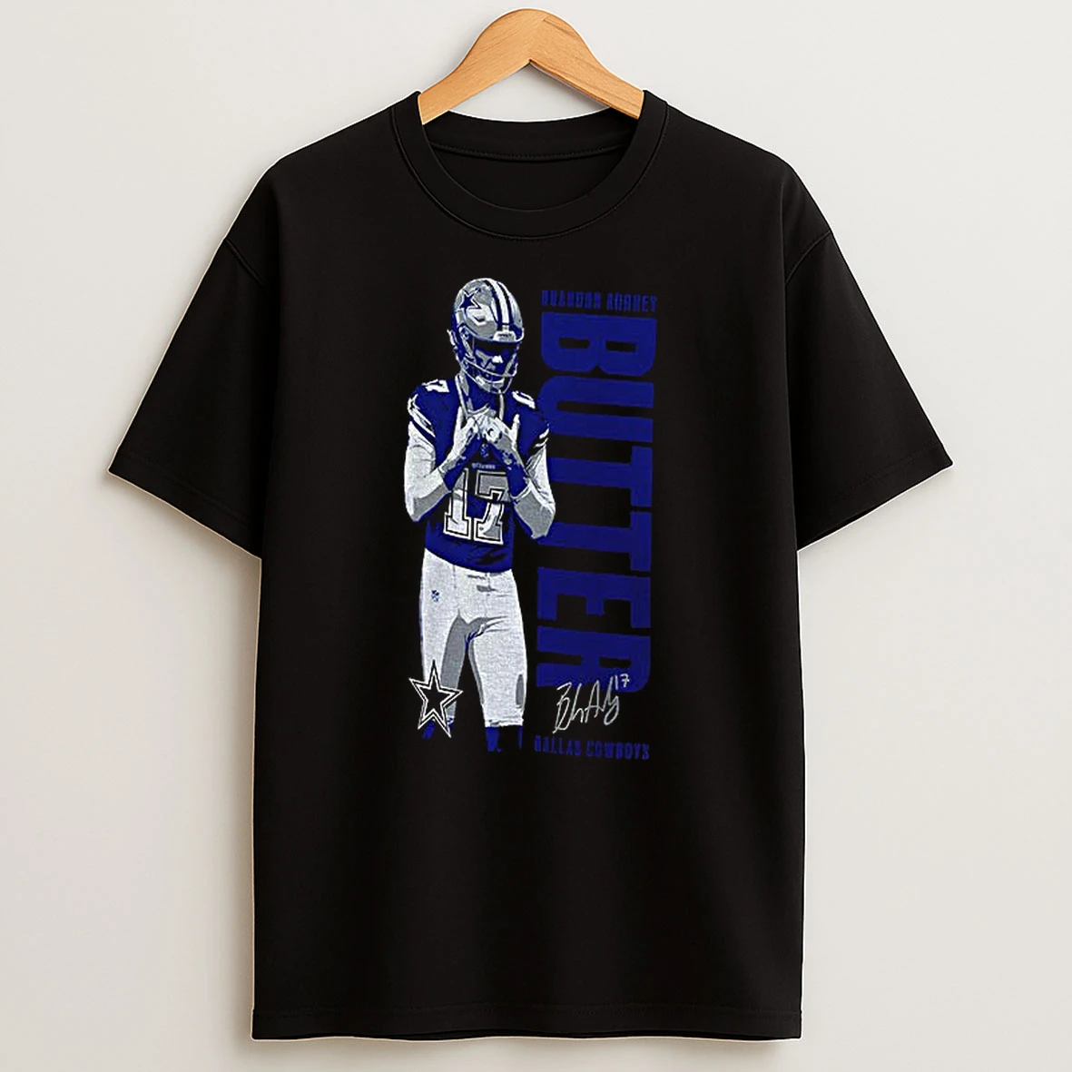 Brandon Aubrey Butter 17 Dallas Cowboys Nfl Football 2025 Logo Signature Tshirt Hoodie