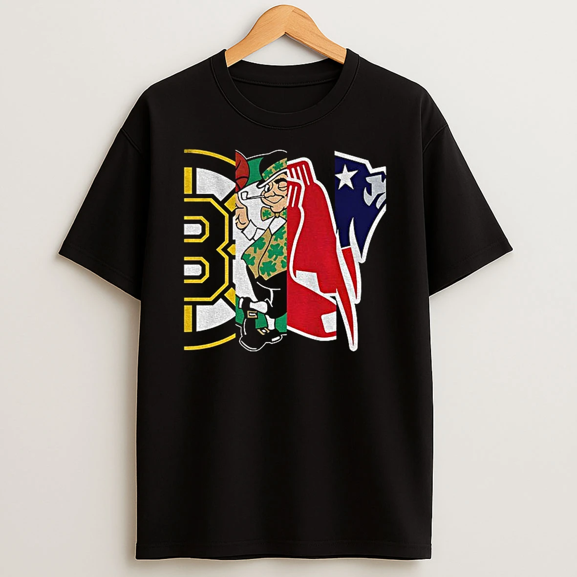 Bruins Celtics Red Sox New England Patriots Boston Sports Teams Logo Tshirt Hoodie