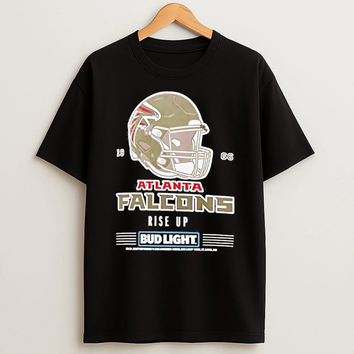 Bud Light X Atlanta Falcons Rise Up Helmet Tshirt Hoodie