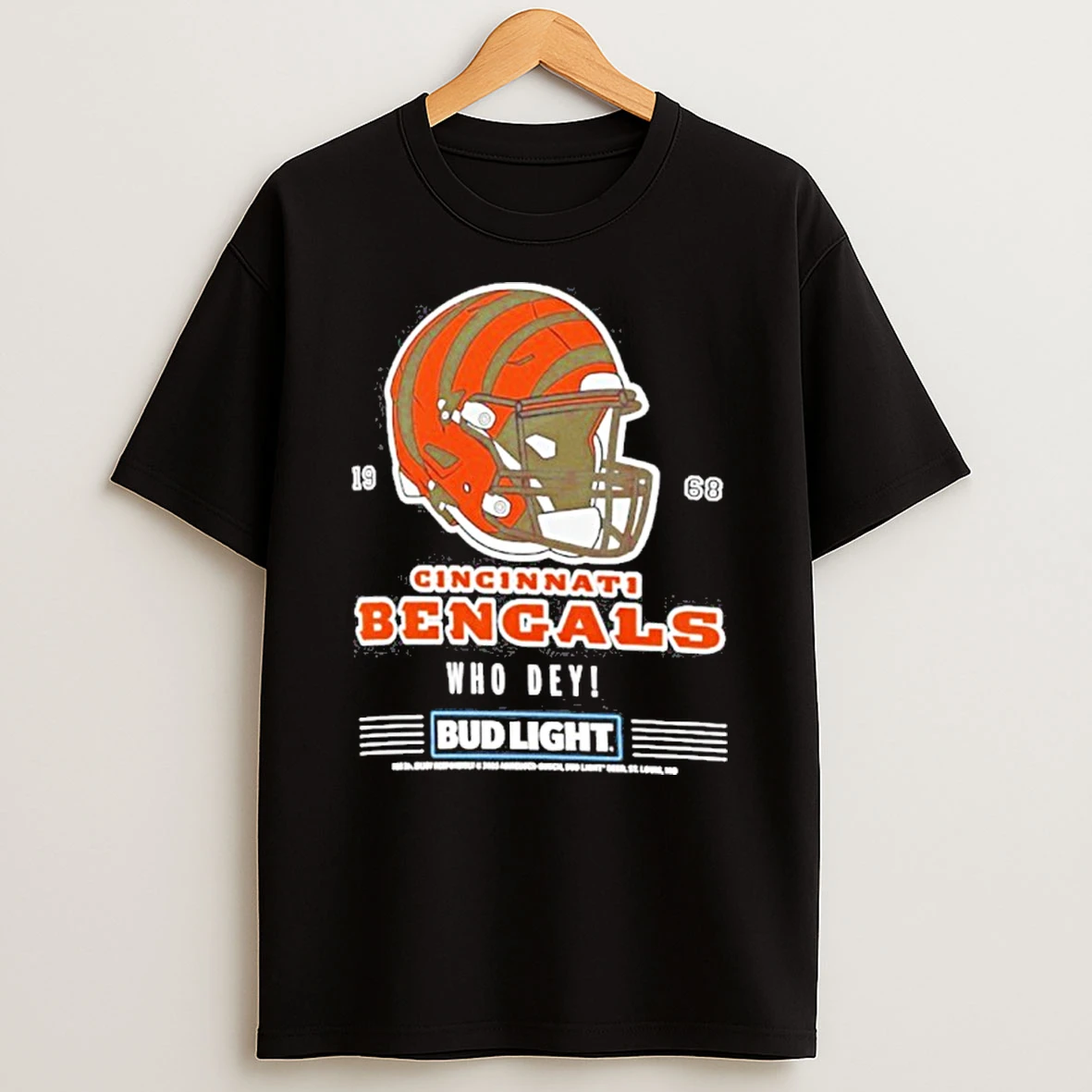Bud Light X Cincinnati Bengals Who Dey Helmet Tshirt Hoodie