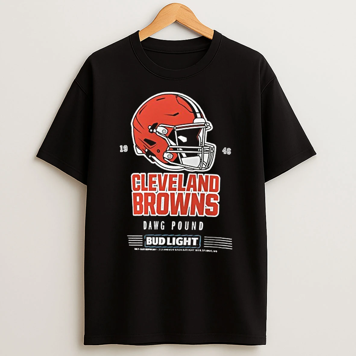 Bud Light X Cleveland Browns Dawg Pound Helmet Tshirt Hoodie
