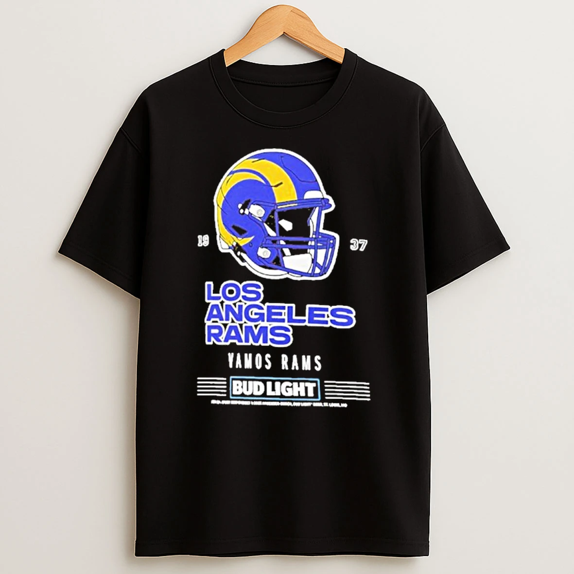 Bud Light X Los Angeles Rams Vamos Rams Helmet Tshirt Hoodie