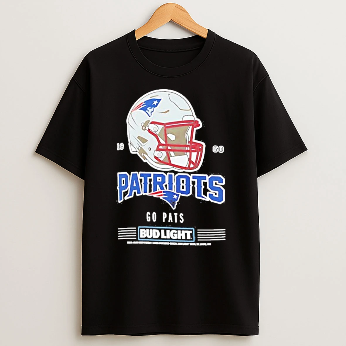 Bud Light X New England Patriots Go Pats Helmet Tshirt Hoodie