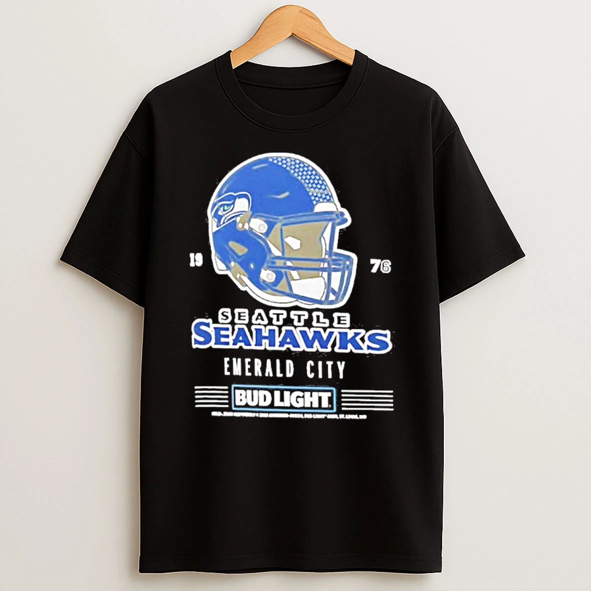Bud Light X Seattle Seahawks Emerald City Helmet Tshirt Hoodie