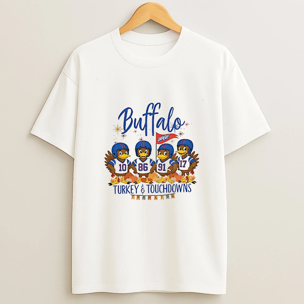 Buffalo Bills Football American Football Turkey And Touchdowns Thankful Thanksgiving Tshirt Hoodie