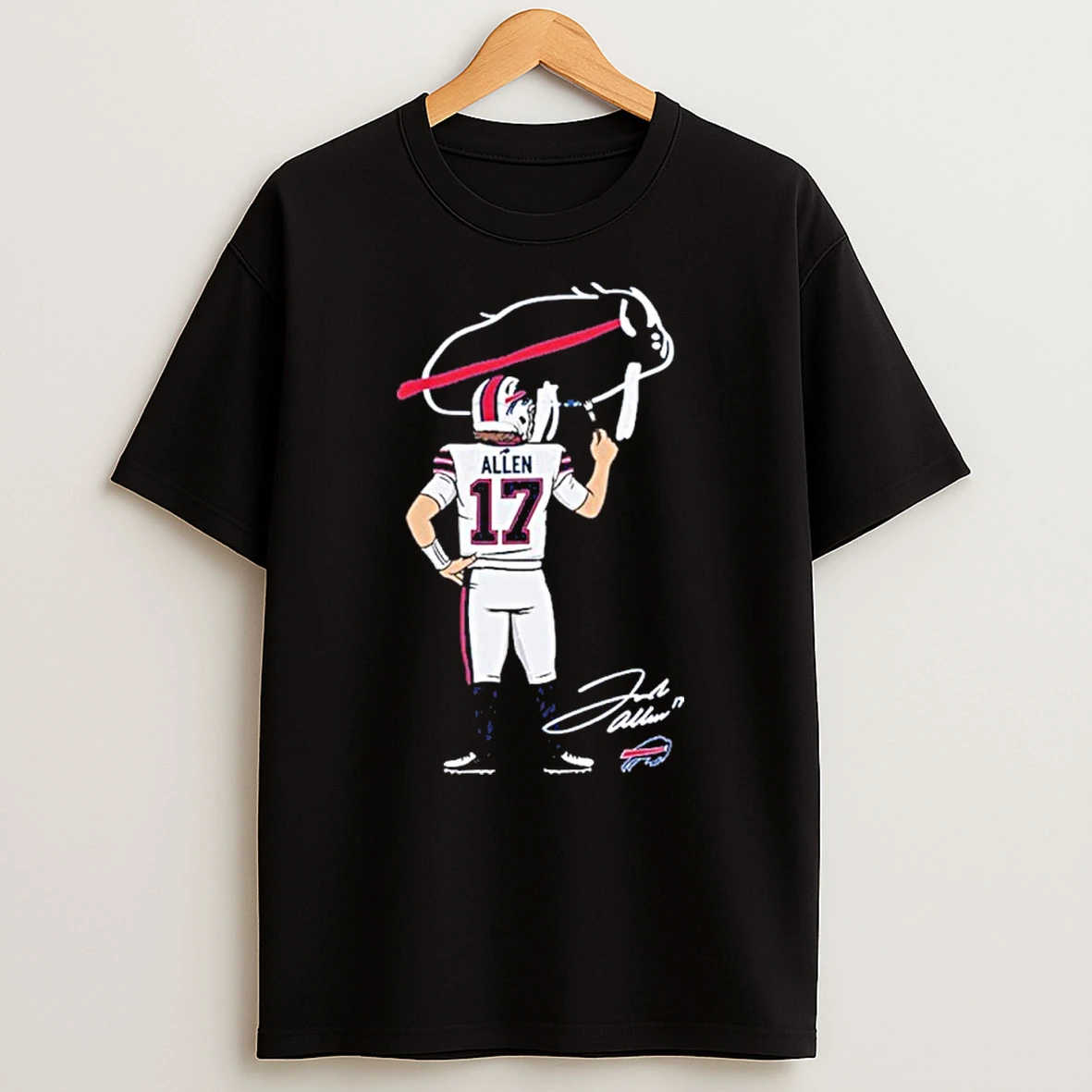 Buffalo Bills Josh Allen Signature Paint Tshirt Hoodie