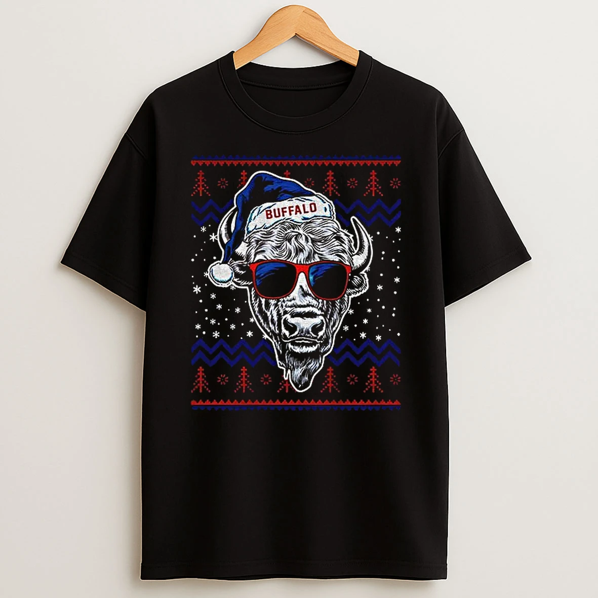 Buffalo Football Mascot Ugly Pattern Vintage Christmas Tshirt Hoodie