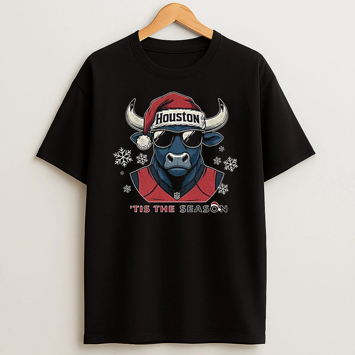 Buffalo Santa Hat Houston Texans Tis The Season Nfl Football Merry Christmas Tshirt Hoodie