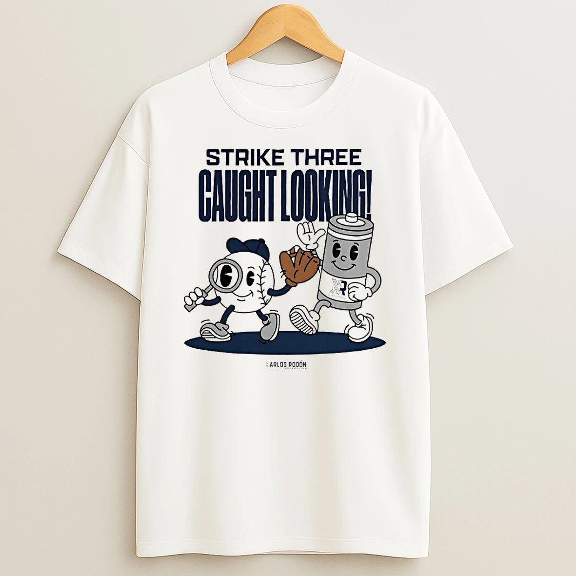 Carlos Rodons Wife Ashley Strike Three Caught Looking Cartoon Circle Tshirt Hoodie