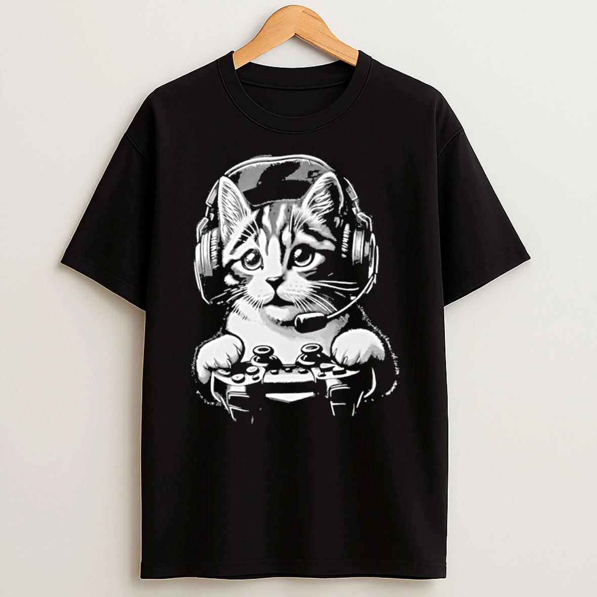 Cat Play Video Games Tshirt Hoodie