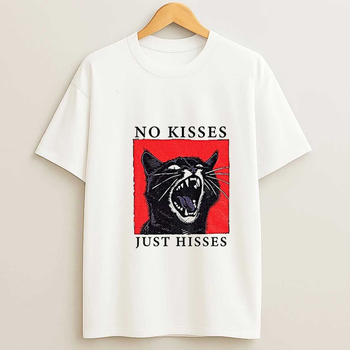 Cat Hisses Funny No Kisses Just Hisses Tshirt Hoodie