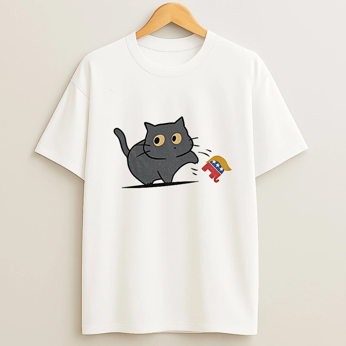Cat Knocking Donald Trump Elephant Republican Party Trump Tshirt Hoodie