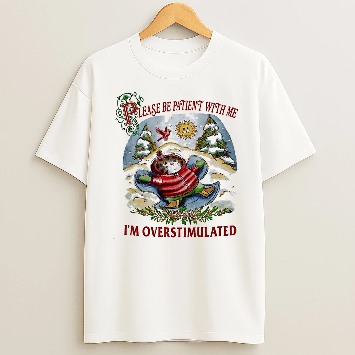 Cat Lease Be Patient With Me Im Overstimulated Circle Tshirt Hoodie