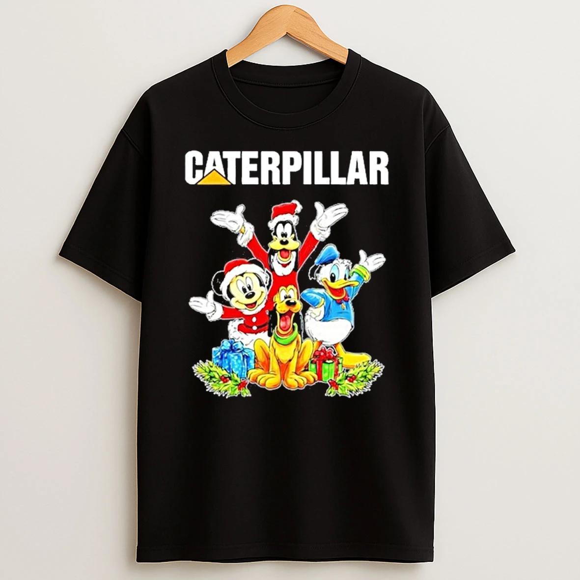 Caterpillar Logo Mickey Team Merry Christmas Tshirt Hoodie