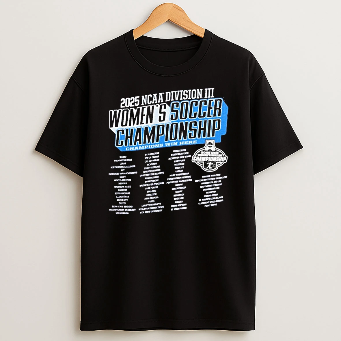 Champions Win Here Ncaa Diii Womens Soccer Championship Tshirt Hoodie