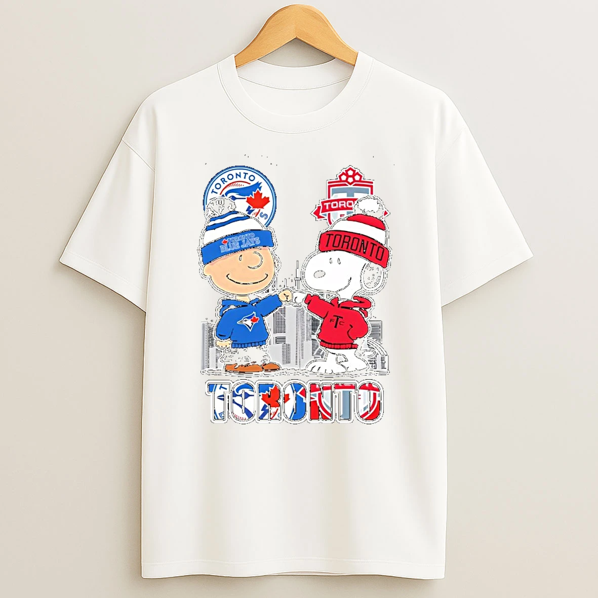 Charlie Brown Snoopy Wearing Toronto Blue Jays Toronto Fc Apparel Tshirt Hoodie