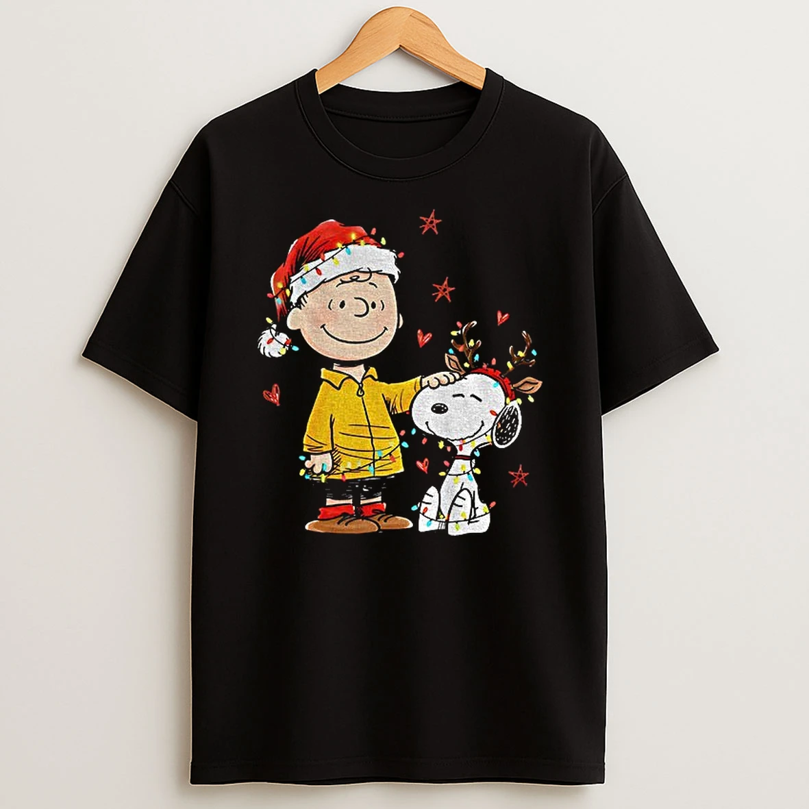 Charlie Brown And Snoopy Santa Hat Merry Christmas Tshirt Hoodie