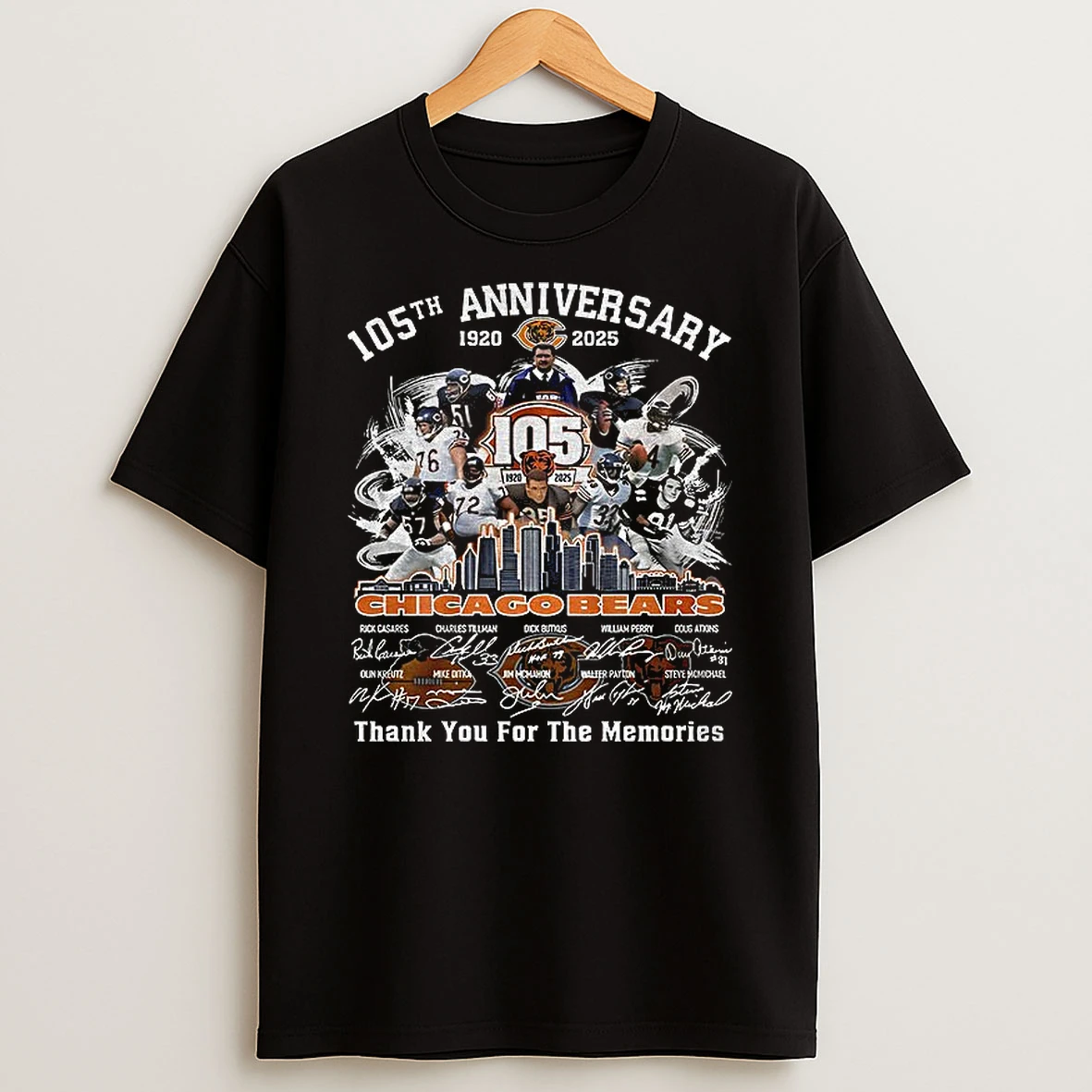Chicago Bears 105th Anniversary 1920 2025 Bear Down Thank You For The Memories Signatures Tshirt Hoodie