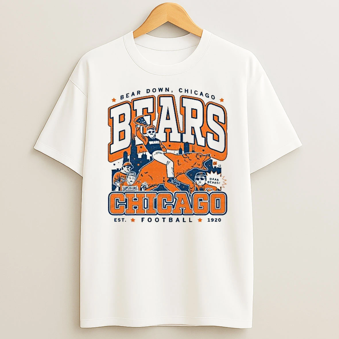 Chicago Bears Bear Down Da Bears Est 1920 Max Collegiate Tshirt Hoodie