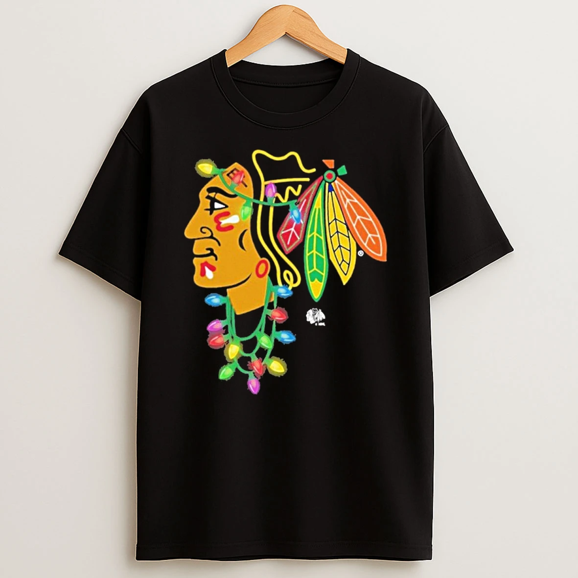 Chicago Blackhawks Logo Lights Christmas Tshirt Hoodie