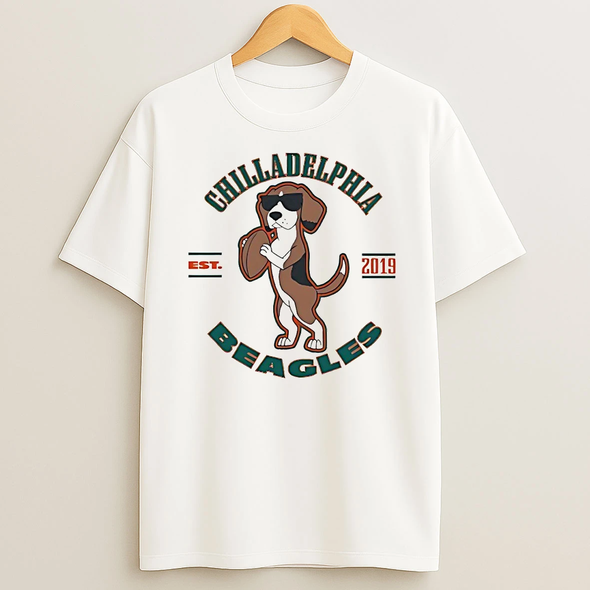 Chilladelphia Beagles X Philadelphia Eagles Football Est 2019 Circle Tshirt Hoodie