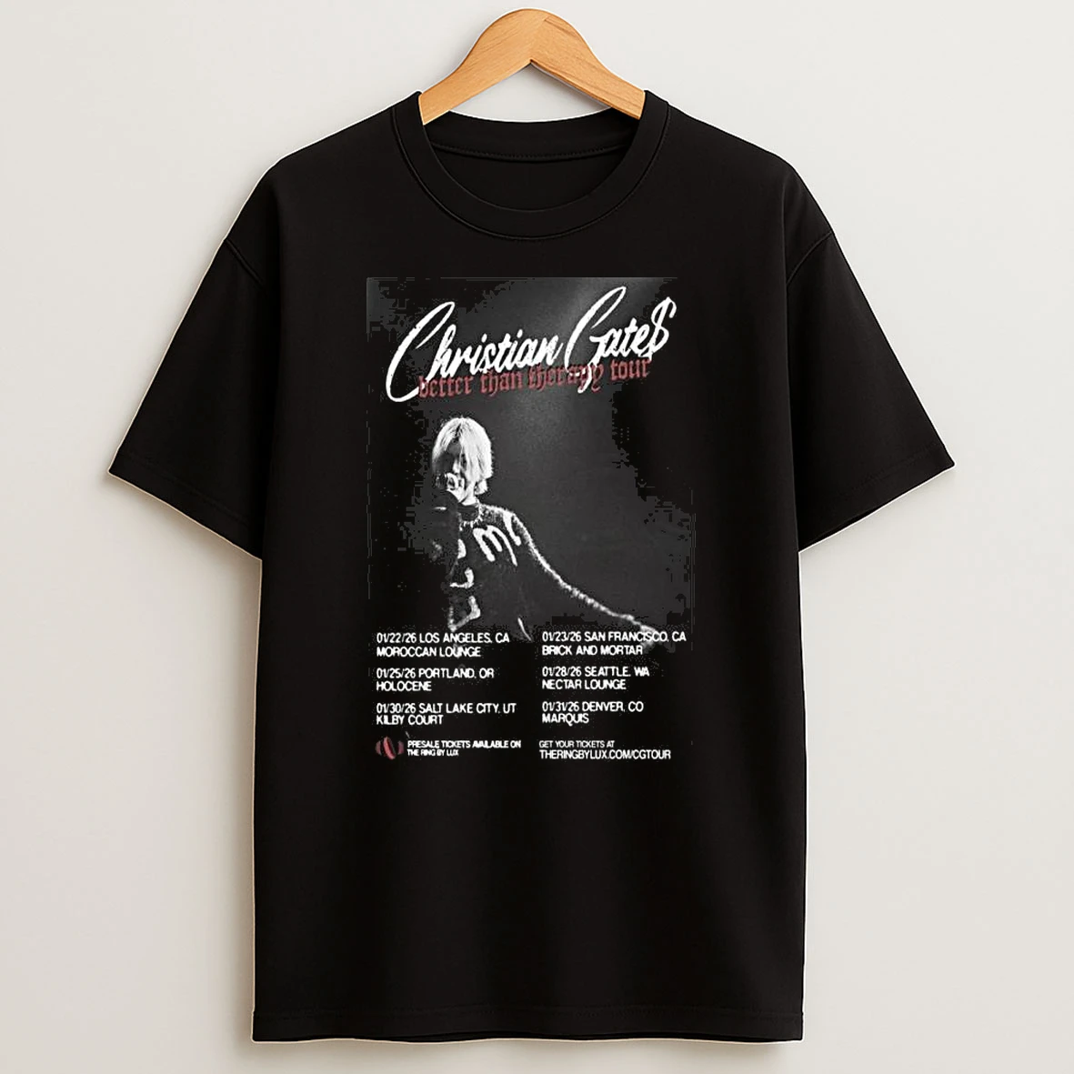 Christian Gate 2026 Better Than Therapy Tour Tshirt Hoodie