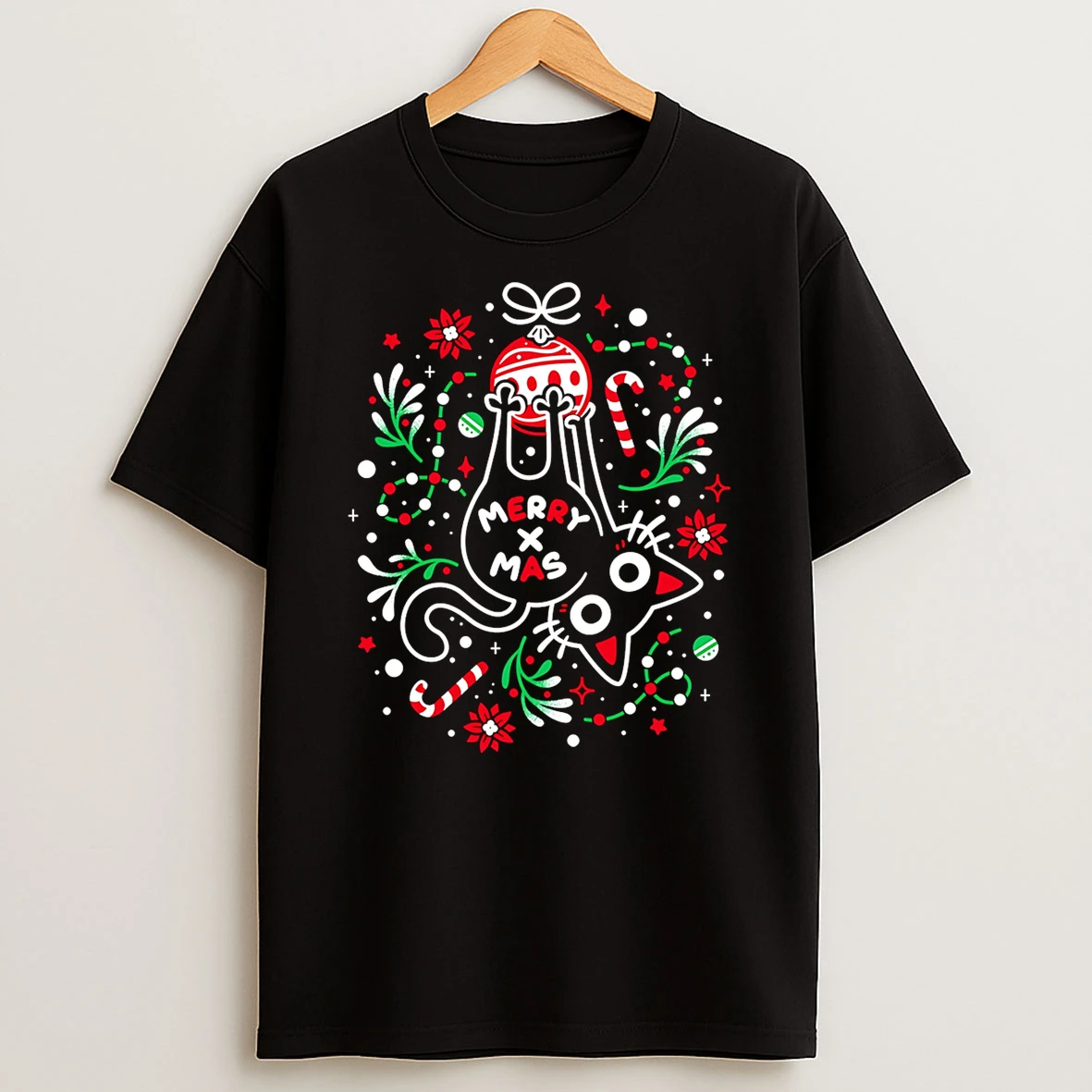 Christmas Cat Butt Tshirt Hoodie