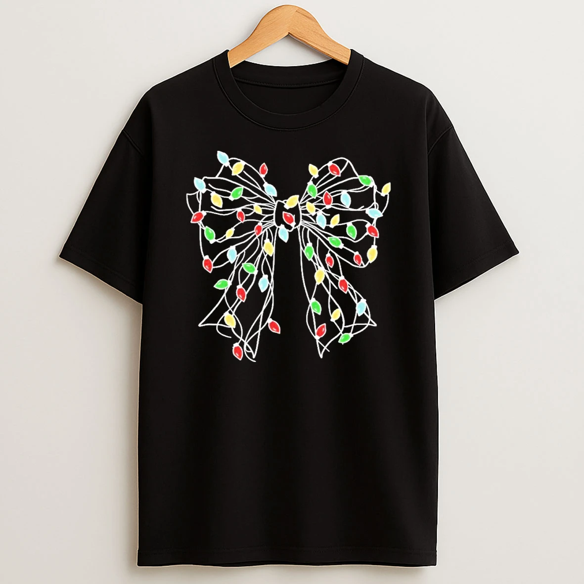 Christmas Light Coquette Bow Tshirt Hoodie