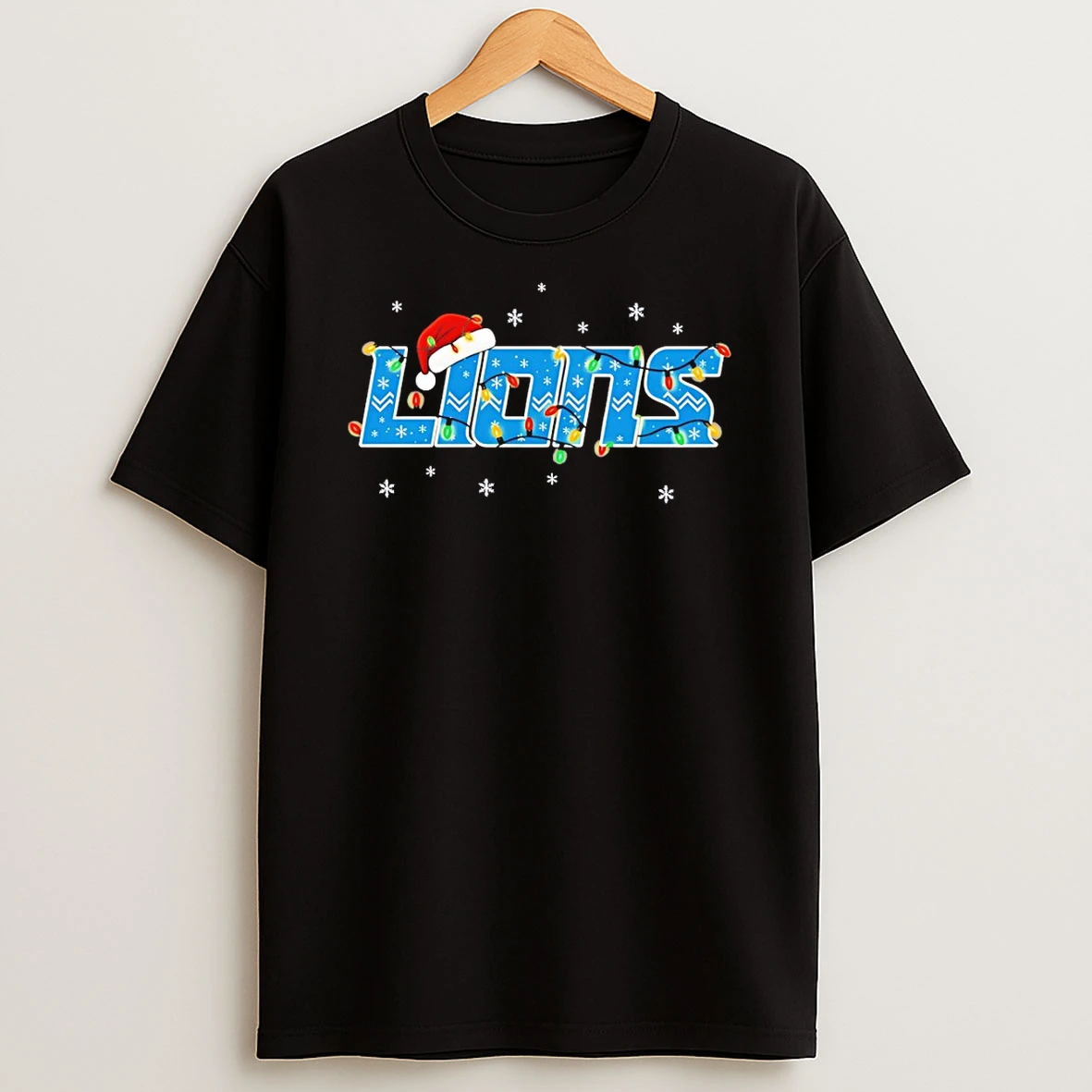 Christmas Santa Hat Detroit Lions Football Nfl Tshirt Hoodie