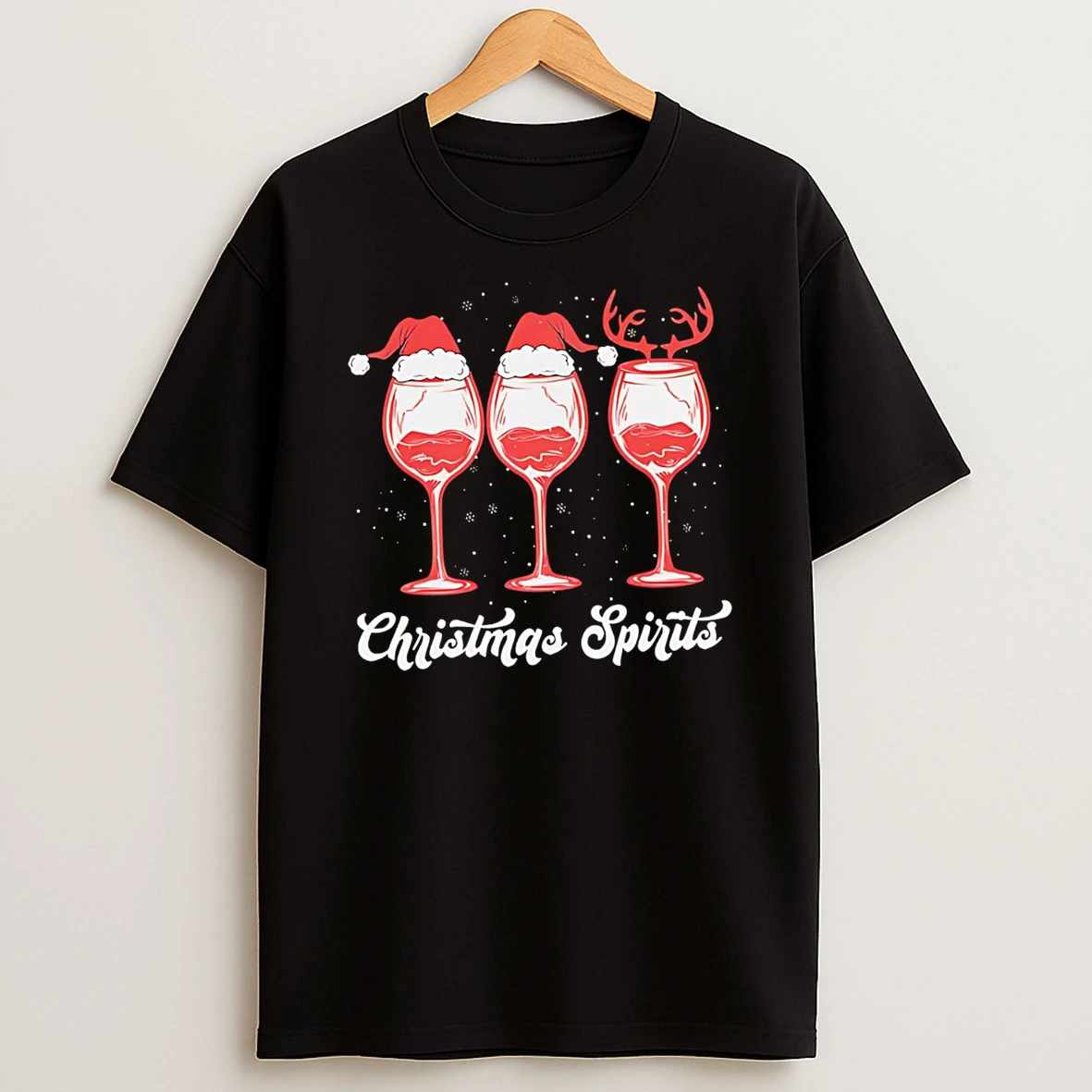 Christmas Spirits Glasses Of Wine Holiday Tshirt Hoodie