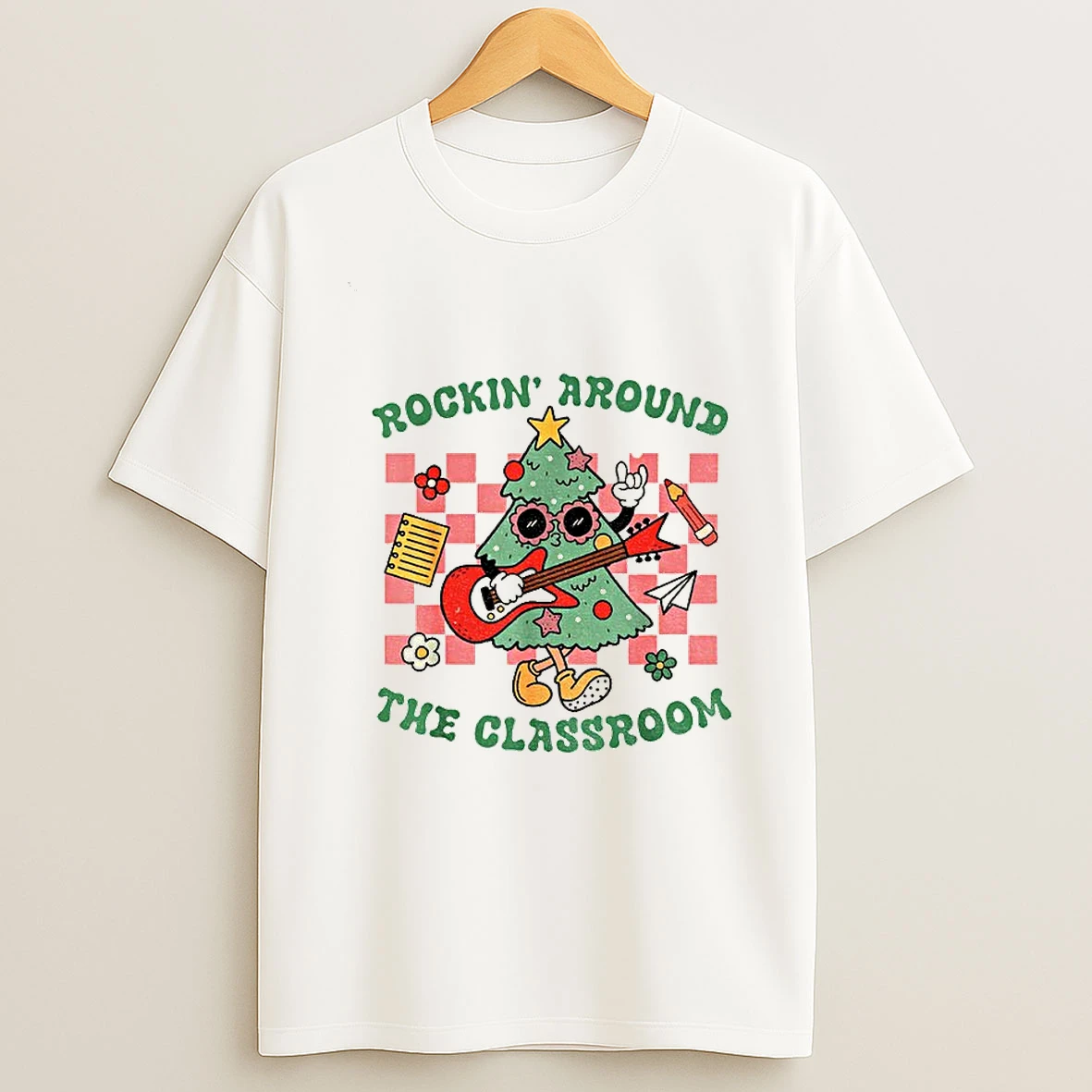 Christmas Teacher Rockin Around The Classroom Tshirt Hoodie
