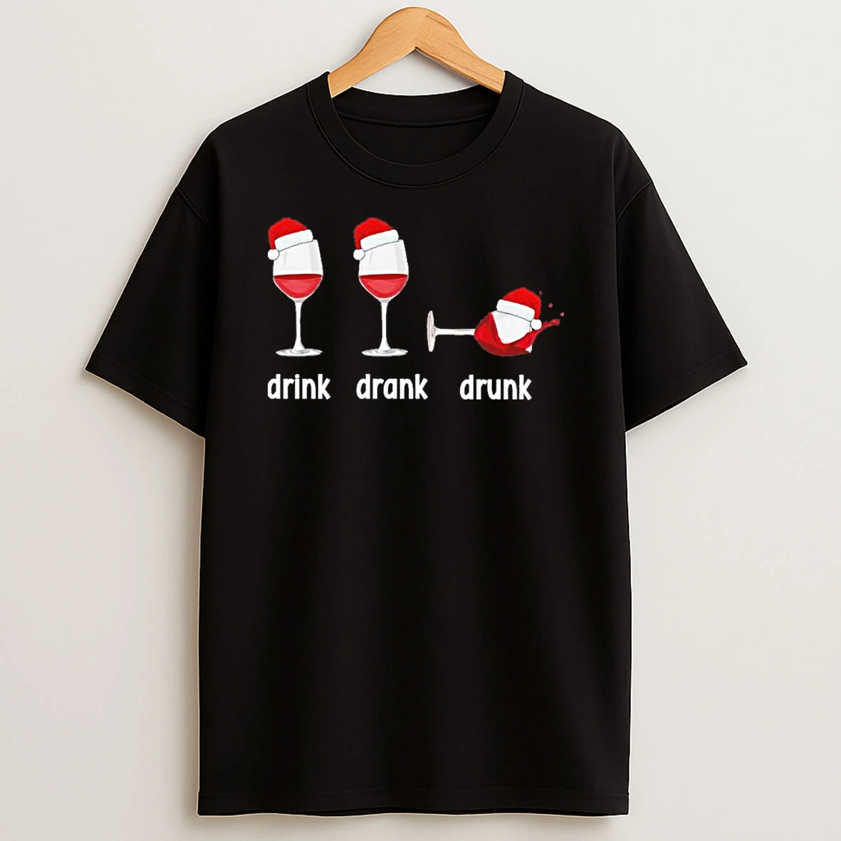 Christmas Wine Grammar Verb Conjugation Party Tshirt Hoodie