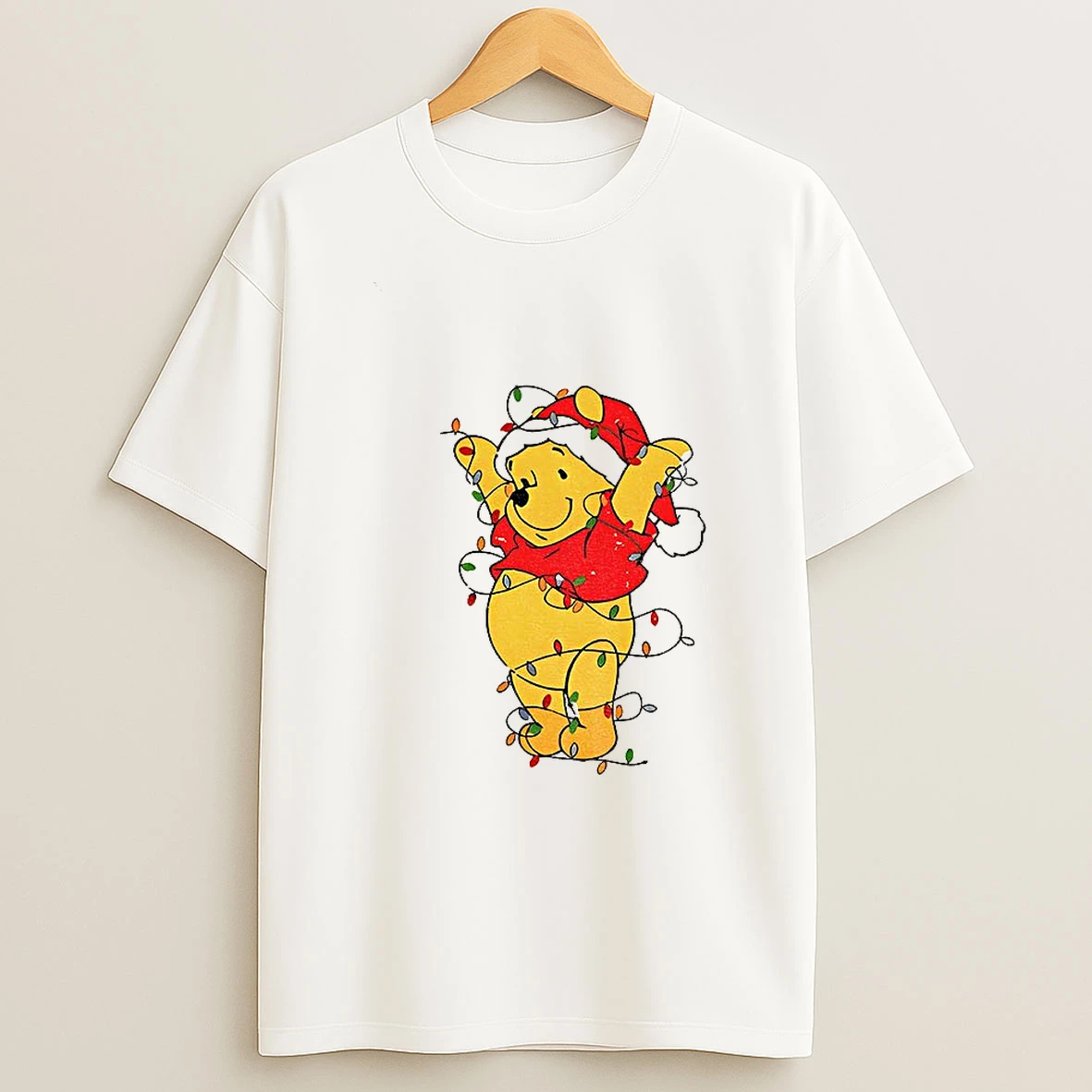Christmas Light Winnie The Pooh Tshirt Hoodie