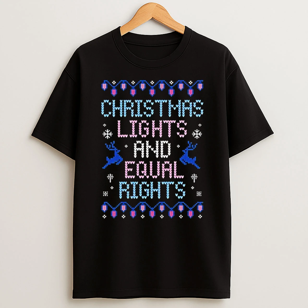 Christmas Lights And Equal Rights Ugly Christmas Tshirt Hoodie
