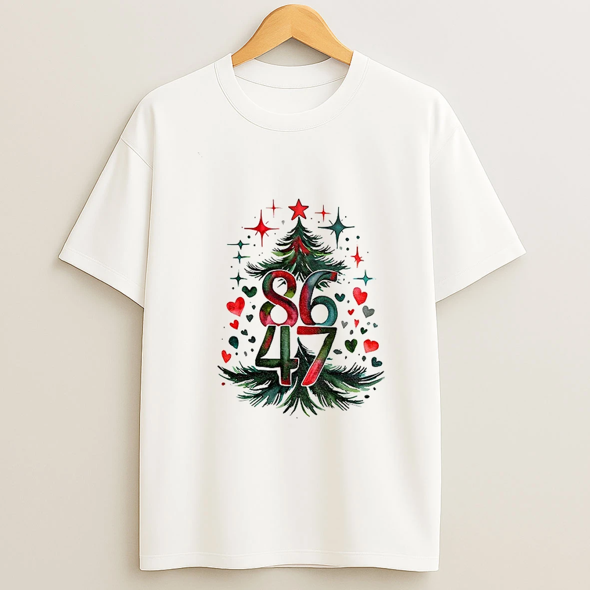 Christmas Tree Anti Trump 86 47 Anti Maga Democrat Progressive Merry Christmas Tshirt Hoodie